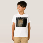 Kat "MIND = BLOWN" Kinder Organic T-Shirt (Voorkant volledig)