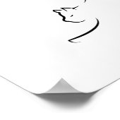 Kat minimalistisch voor lijntekenkat poster (Hoek)