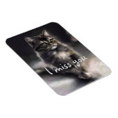 Kat minnaar cadeau Grijze kat Ik mis je Magneet (Rechterzijde)