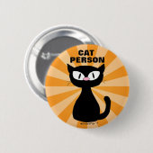 KAT MINNAAR Kat Liefhebber Cartoon Kat rond Ronde Button 5,7 Cm (Voorkant /achterkant)
