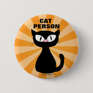 KAT MINNAAR Kat Liefhebber Cartoon Kat rond Ronde Button 5,7 Cm