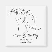 Kat Modern Minimalistisch hart Opslaan Datum Magneet (Voorkant)