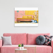 Kat Moderne Kleurrijke Verpakte Kunst Canvas Print (Insitu (Woonkamer))