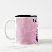 Kat Moeder Abstract Whimsical Kat Kat Kunst Tweekleurige Koffiemok (Links)