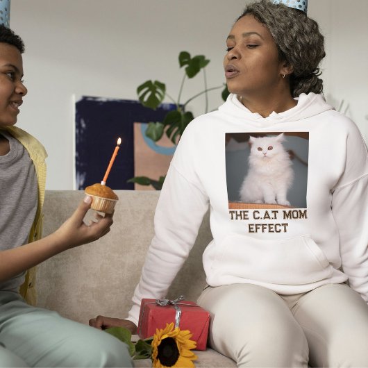 Kat Moeder As En Aangepaste Bruine Tekst Aangepast Hoodie