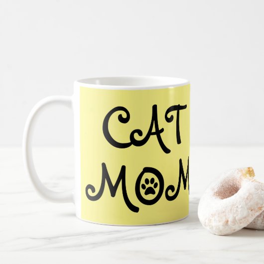 KAT MOEDER Beker met Pootafdrukken Koffiemok (Met donut)