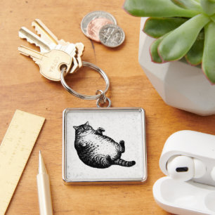 Kat moeder ben ik, maar huid en botten voor katten sleutelhanger