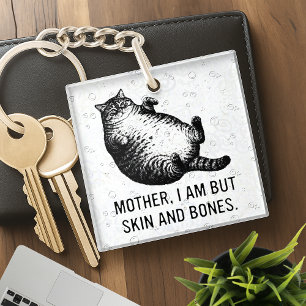 Kat moeder ben ik, maar huid en botten voor katten sleutelhanger