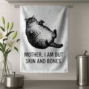 Kat moeder ben ik, maar vel over been voor kattenl theedoek