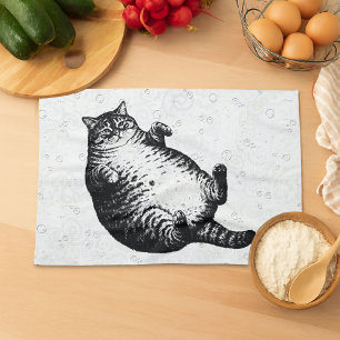 Kat moeder ben ik, maar vel over been voor kattenl theedoek