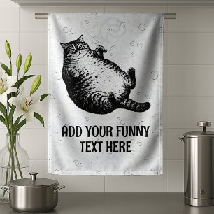 Kat moeder ben ik, maar vel over been voor kattenl theedoek