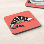 Kat Moeder beschermt haar Cute Kat Kind Bier Onderzetter (Linkerzijde)