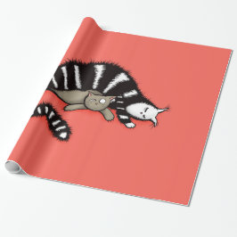 Kat Moeder beschermt haar Kat Cadeaupapier