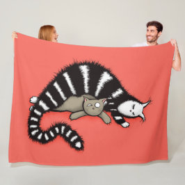 Kat Moeder beschermt haar Kat Kind Fleece Deken