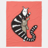 Kat Moeder beschermt haar Kat Kind Fleece Deken (Voorkant)