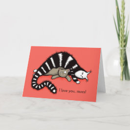 kat moeder beschermt haar Kat Moederdag liefde mam Kaart