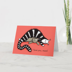 kat moeder beschermt haar Kat Moederdag liefde mam Kaart