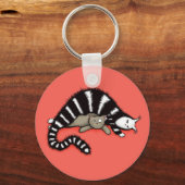 Kat Moeder beschermt haar Kat Sleutelhanger (Voorkant)