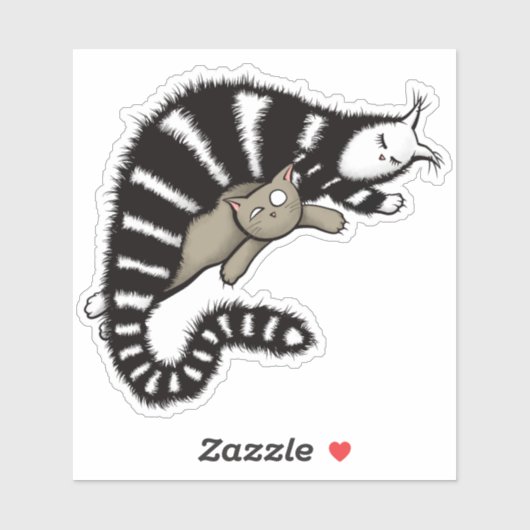 Kat Moeder beschermt haar Kat Sticker (Vel)