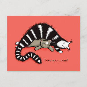 kat moeder beschermt haar schattig Kat liefde mam Briefkaart