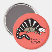 kat moeder beschermt haar schattig Kat liefde mam Magneet (Voorkant / Achterkant)