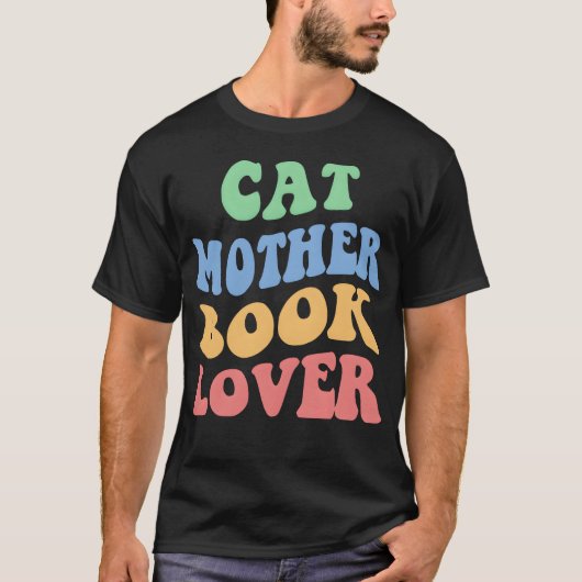 Kat Moeder Boek Liefhebber grappig T-shirt (Voorkant)