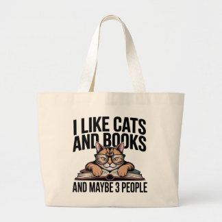 Kat Moeder Boekliefhebber Antisociale Introvert Le Grote Tote Bag