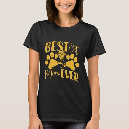 Kat Moeder BSTE KAT MOEDER OOIT Rozen Tuin Grappig T-shirt (Voorkant)
