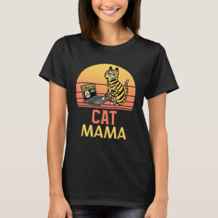 Kat Moeder Ca Tachtiger Stijl Kat Mama 4 T-shirt