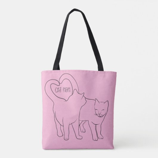 Kat Moeder Canvas tas, Canvas tas voor Kat Dame, C (Achterkant)