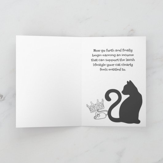 Kat Moeder Chic Minimalistisch Grappig College Afs Kaart (Binnen)