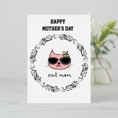 Kat Moeder Gelukkige Moedersdag Folie Feestdagenkaart (Staand Voorkant)