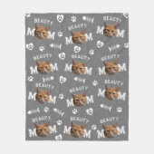 Kat Moeder Grijs Gepersonaliseerde Naam en Foto He Fleece Deken (Voorkant)