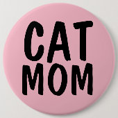 KAT MOEDER GROOT Roze Ronde Button 6,0 Cm (Voorkant)