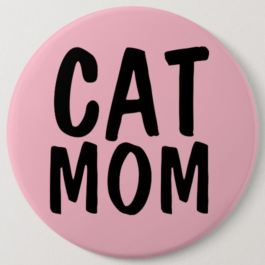 KAT MOEDER GROOT Roze Ronde Button 6,0 Cm (Voorkant)
