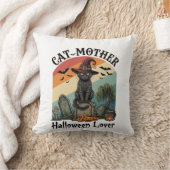 Kat Moeder Halloween Liefhebber Zwarte Heksenhoed Kussen (Deken)