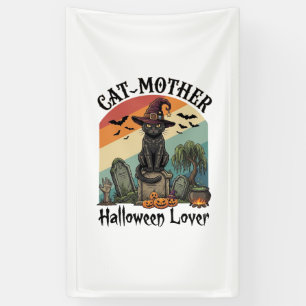 Kat Moeder Halloween Liefhebber Zwarte Heksenhoed Spandoek