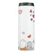 Kat Moeder Huisdier Ouder Kat Paws met Hart Tumble Thermosbeker (Achterkant)