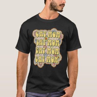 Kat Moeder Huisdier Pootjes Vintage Madeliefje Blo T-shirt