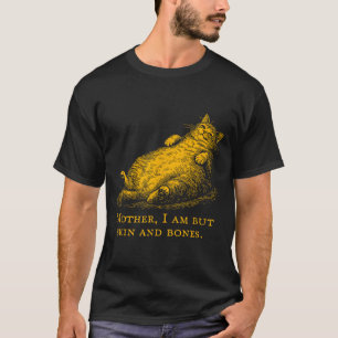 Kat moeder ik ben maar huid en botten grappige vin t-shirt