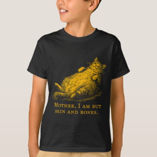Kat moeder ik ben maar huid en botten grappige vin t-shirt