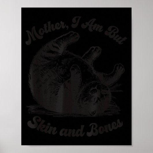 Kat moeder ik ben maar vel en botten poster (Voorkant)
