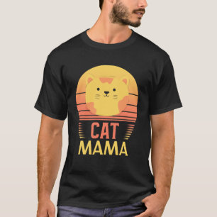 Kat Moeder Kat Mama Tachtiger Stijl Kat Retro T-shirt