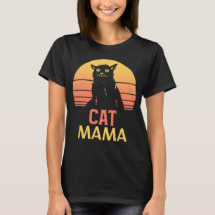 Kat Moeder Kat Mama  Tachtiger Stijl Kat Retro T-shirt