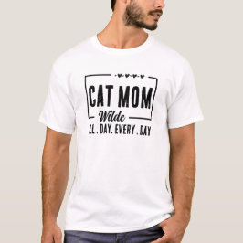 KAT MOEDER KAT VADER ELKE DAG DE HELE DAG T-SHIRT