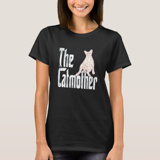 Kat Moeder Katmoeder Lui Sphynx Kat Moeder Kitten T-shirt (Voorkant)