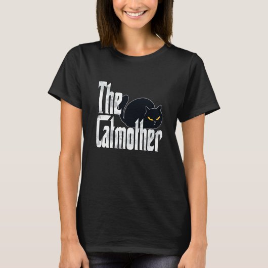 Kat Moeder Katmoeder Zwarte Kat Moeder Kitten Mama T-shirt (Voorkant)
