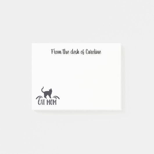 Kat Moeder - Kitten Liefhebber Kat Kittens Zwarte Post-it® Notes (Voorkant)