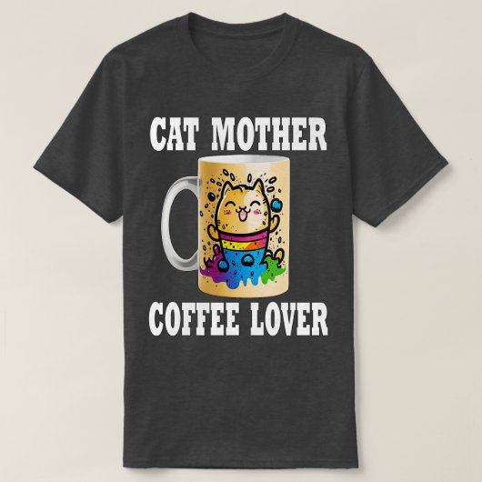 Kat Moeder Koffie Lover 156 T-shirt (Design voorkant)