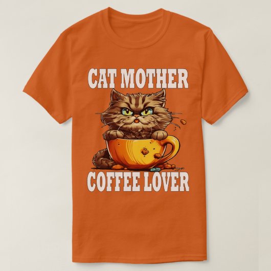 Kat Moeder Koffie Lover 160 T-shirt (Design voorkant)